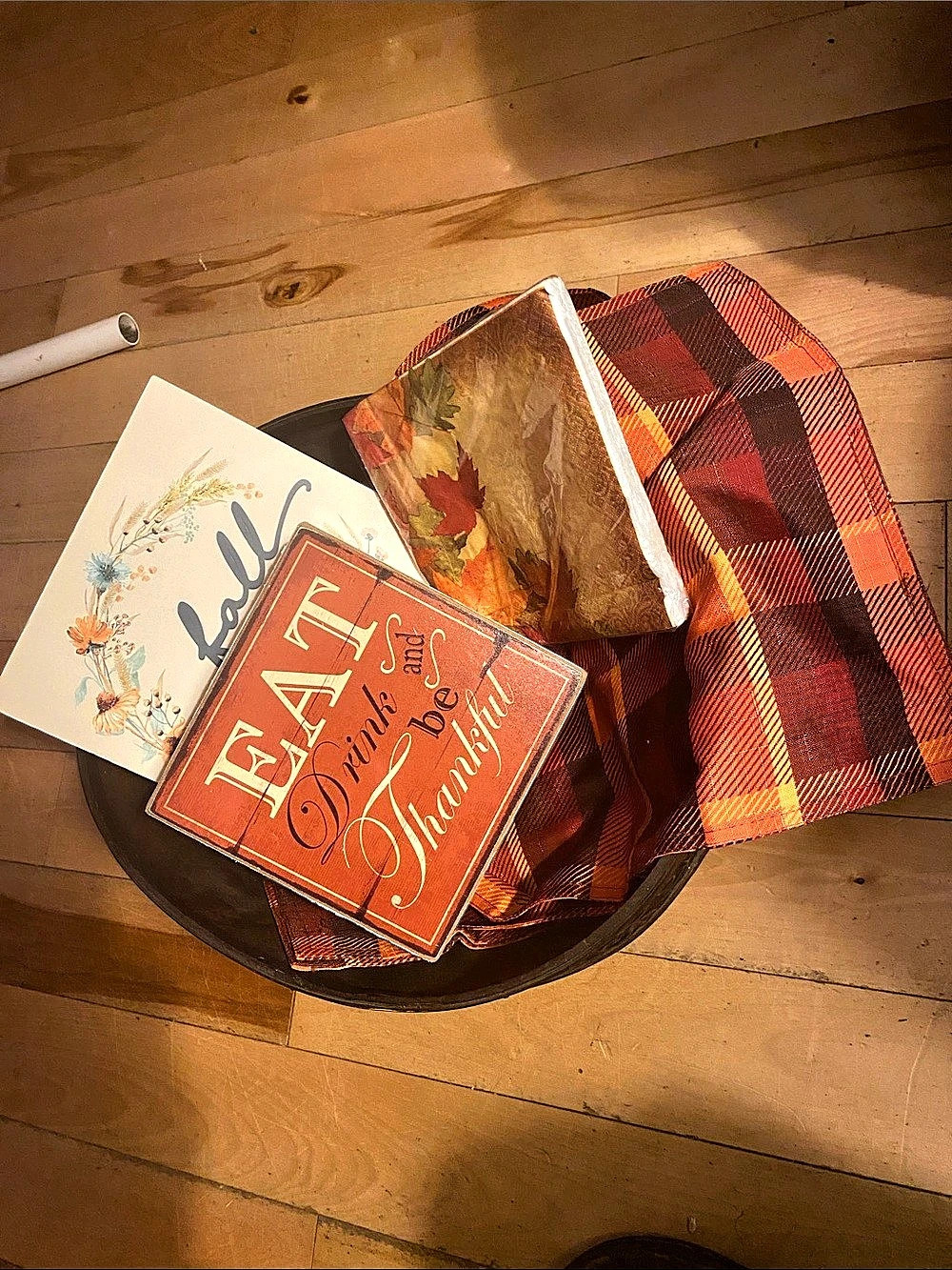 Fall Decor Basket Set in Brown & Red
